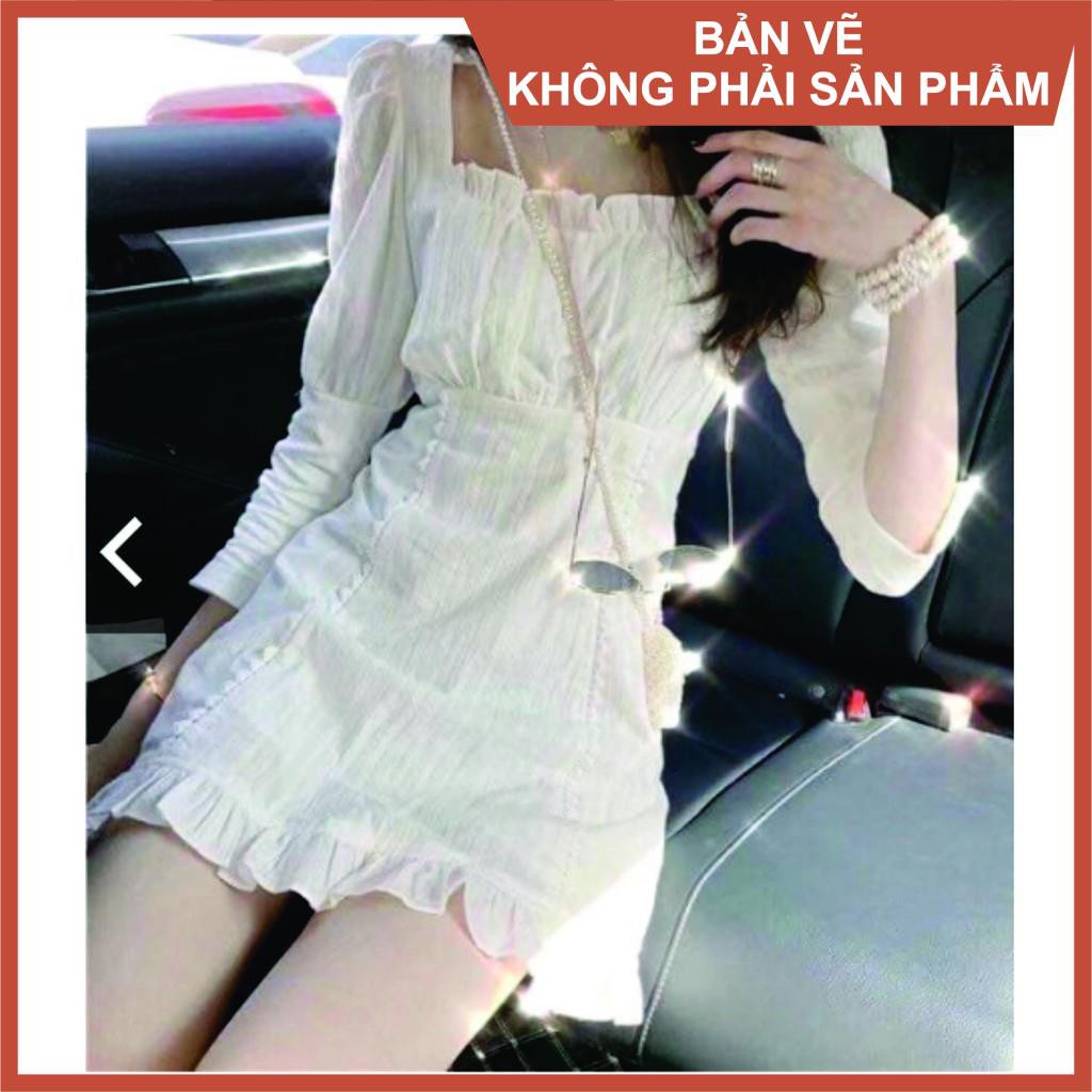 Rập giấy A0 mã 986- rập đầm tay dài nhún thun sau