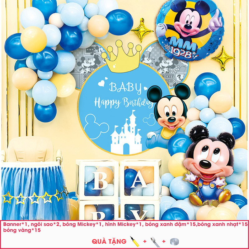 Set bóng trang trí sinh nhật bé trai và bé gái