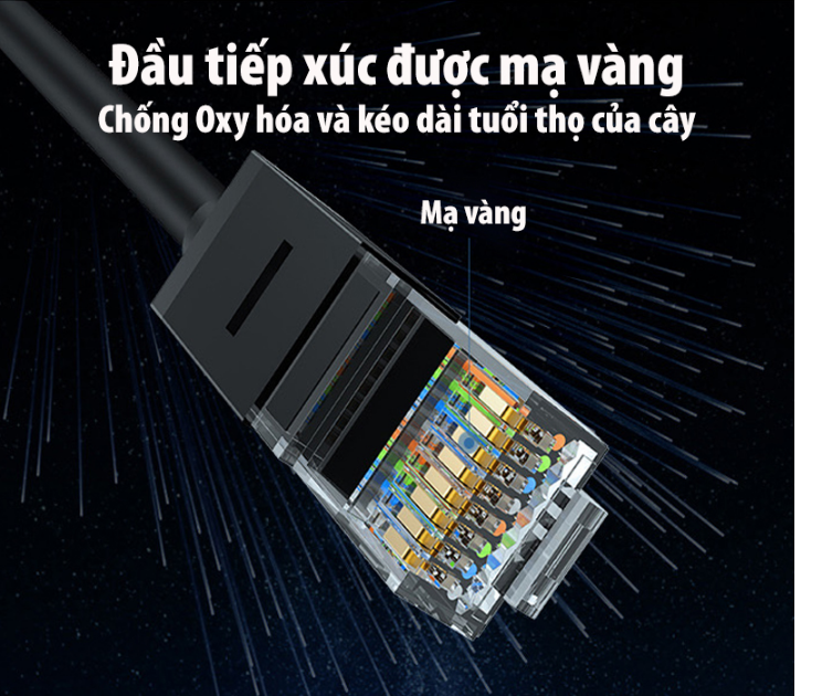 Cáp mạng đúc sẵn 2 đầu Cat6 UTP dài 0,5m Ugreen 20158 (Gigabit-Black) Chính Hãng