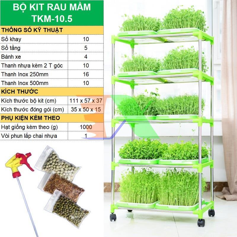 Set kit tray planting vegetables hydroponic sprout dedicated tkm-10. 5, tray, bracket, spray, seeds