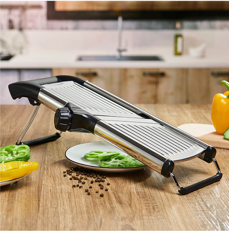 Dụng cụ bào sợi, cắt thái lát mỏng đa năng w1027 inox 304 có núm vặn điều chỉnh độ dày thái lát to nhỏ hàng mới cao cấp