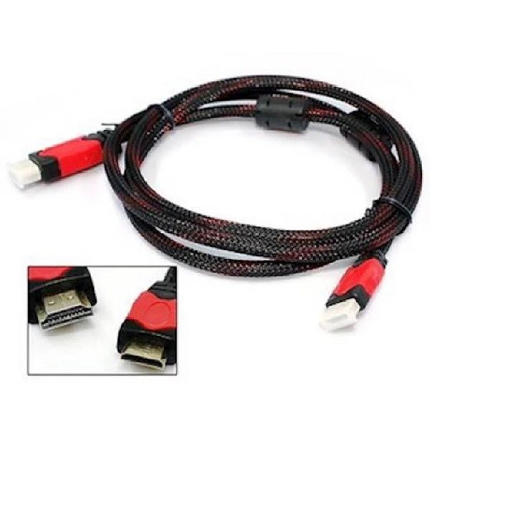 CÁP HDMI BỌC DÂY DÙ ĐỎ DÀI 1,5M CHỐNG NHIỄU