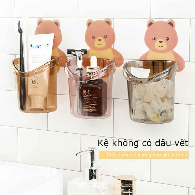 Brown bear toothpaste cup bear wall stickers toothbrush cup cover