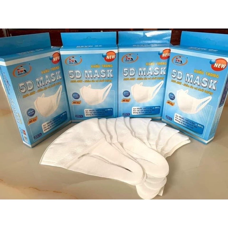 combo 50 chiếc khẩu trang 5D famapro quai vải