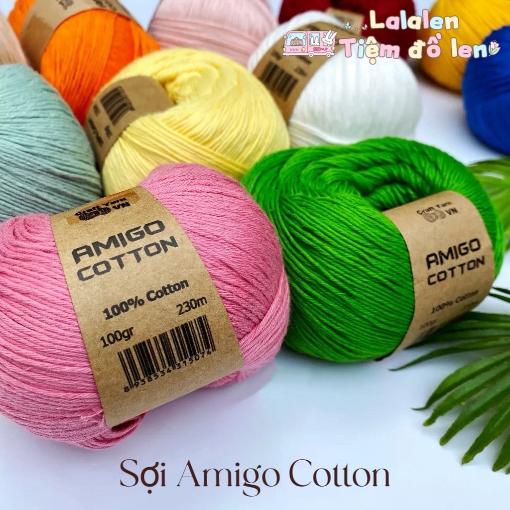 Sợi Amigo 100% Cotton - Cuộn 100gr