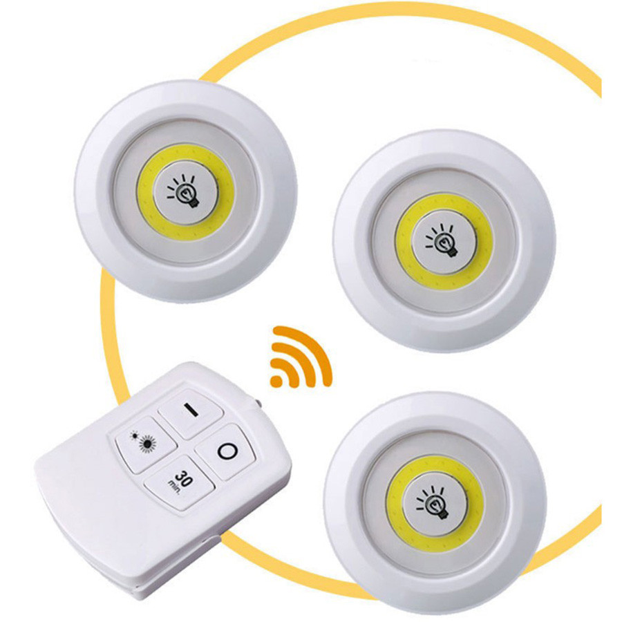 [HCM]Bộ 3 Đèn Led Có Remote Hẹn Giờ Điều Khiển Từ Xa