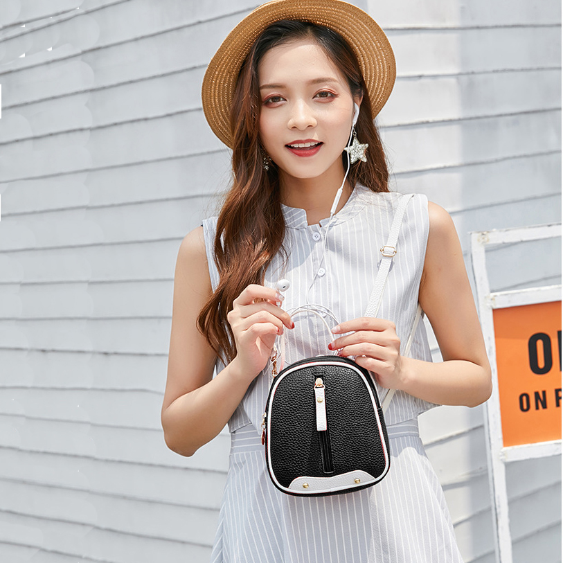 [HCM]Balo Mini Nhỏ Xinh Khóa Kéo BL31 Đen