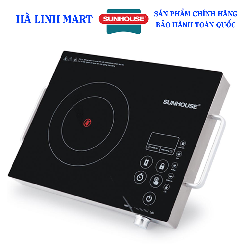 Bếp hồng ngoại cảm ứng Sunhouse SHD6017, Bếp điện đa năng không kén nồi, Bếp hồng ngoại đơn, Mặt kính cường lực chịu nhiệt 600 độ c, Công suất 2000W, Tặng kèm vỉ nướng, Bảo hành 12 tháng