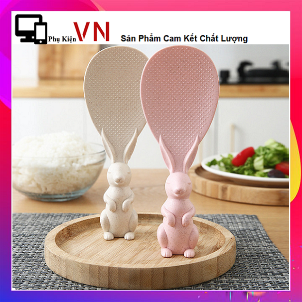 [HCM]⚡ Vá Múc Cơm Chống Dính Hình Thỏ Hoạt Hình Dễ Thương - Muôi Xới Cơm Hình Thỏ Lúa Mạch Cao Cấp ⚡