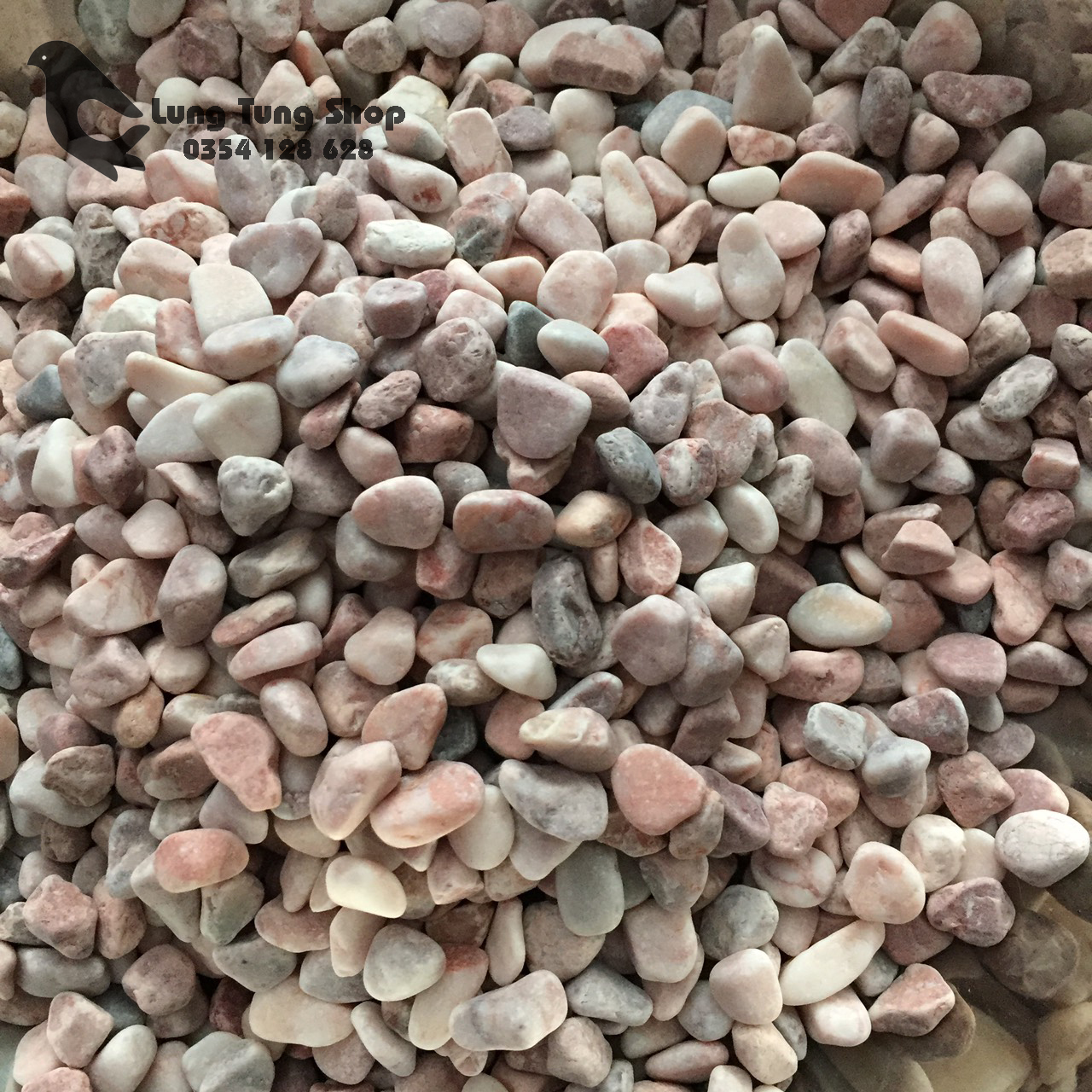 [HCM]Đá hỗn hợp màu hồng nhạt - đá sỏi trang trí