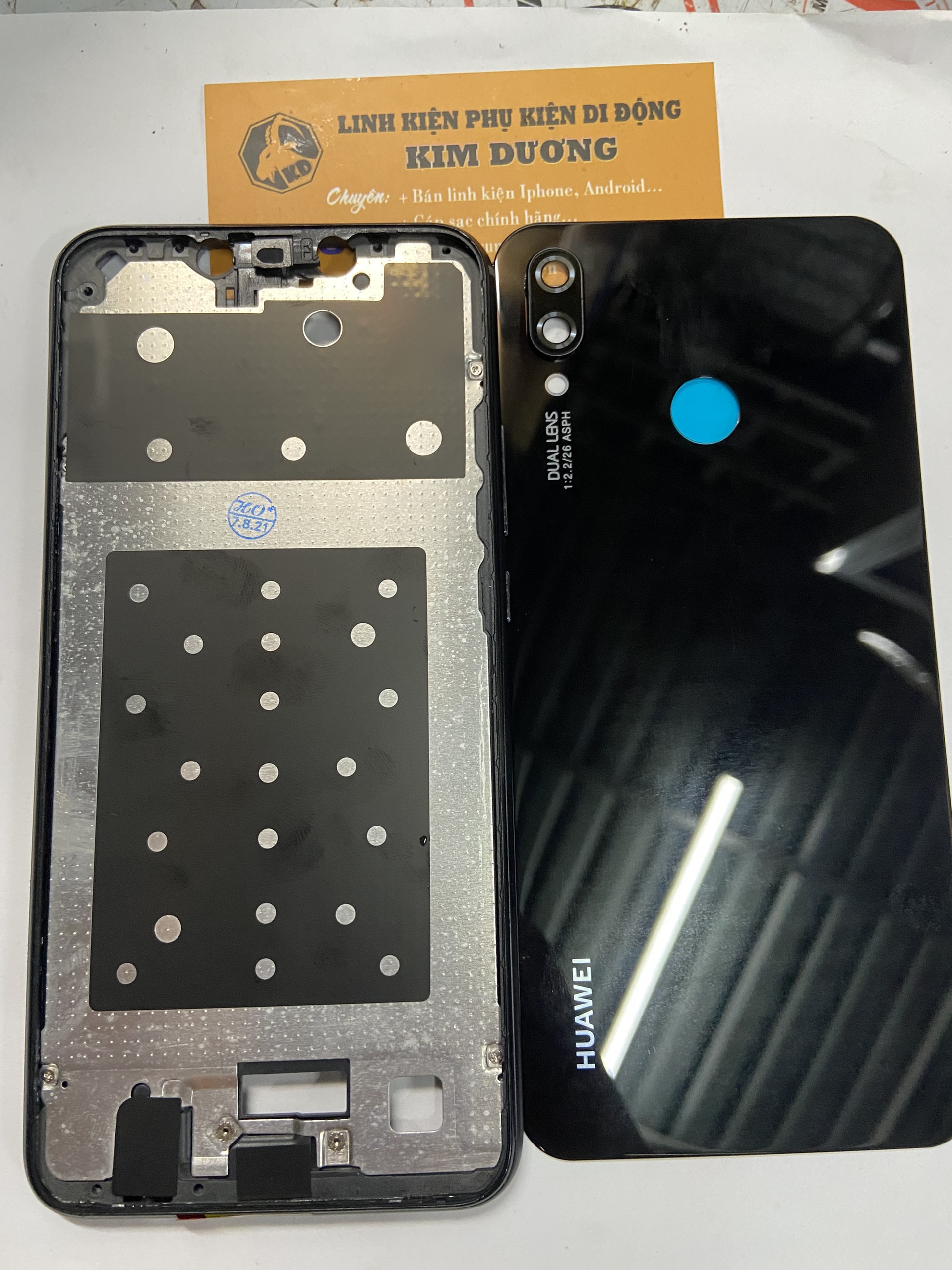 Vỏ bộ/ Khung sườn ( benzen) + Lưng kính Huawei Nova 3i ( có kính cam)