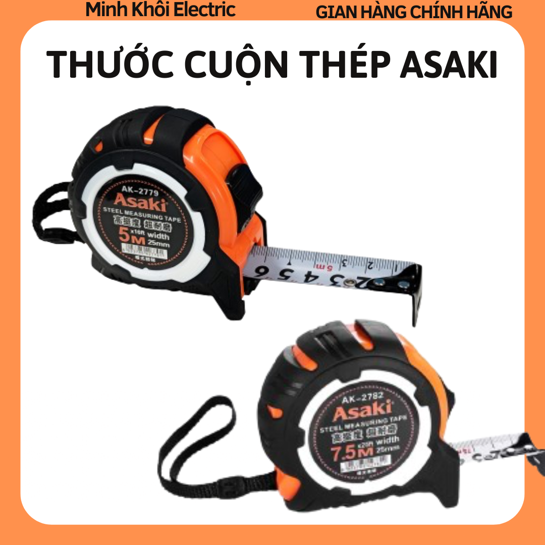 Thước cuộn thép Asaki,thước thép cuộn,thước kéo chống va đập,thước cuộn bọc,thước mét,thước rút,thước dây,thước đo,thước gấp,thước phong thủy,thước dây khoá tự động chống va đập