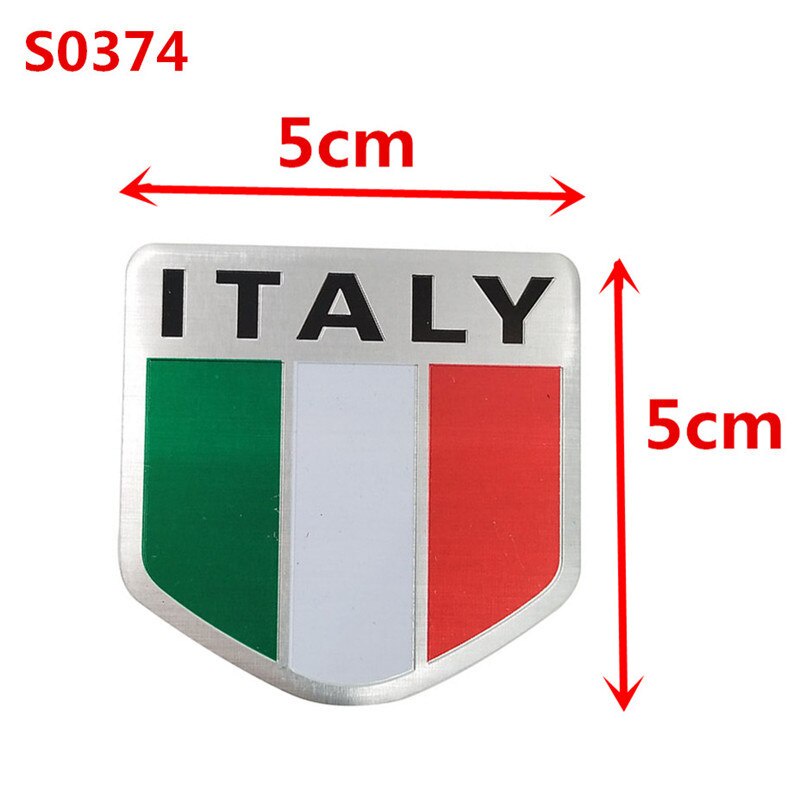 Tem Nhôm - Logo hình lá cờ nước Ý  ITALY trang trí xe