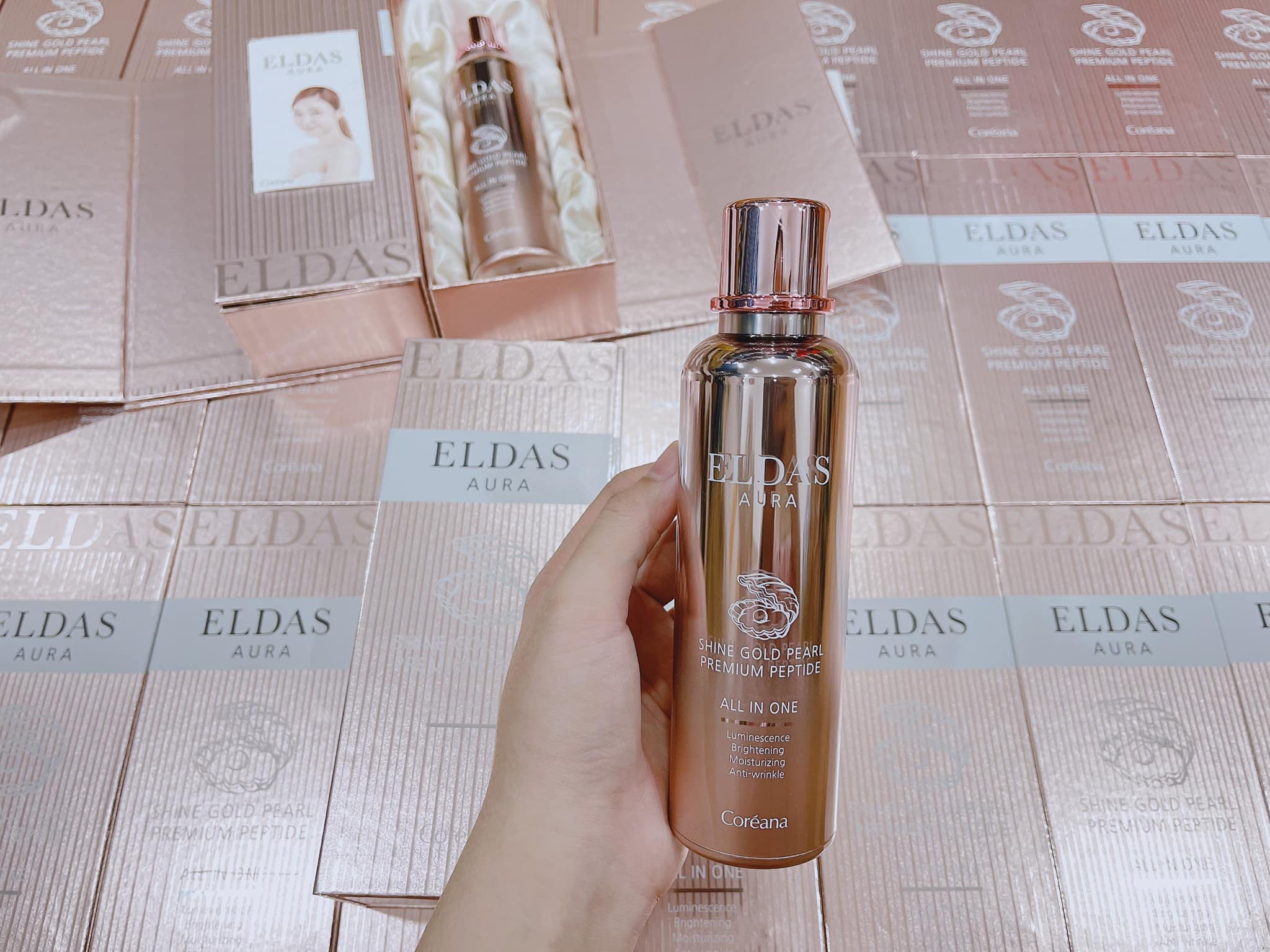 SERUM ELDAS AURA COREANA SHINE GOLD PEARL PREMIUM PEPTIDE 100ML HÀN QUỐC CHÍNH HÃNG - HÀNG TỐT CHƯA BAO GIỜ HẾT HOT - 9239