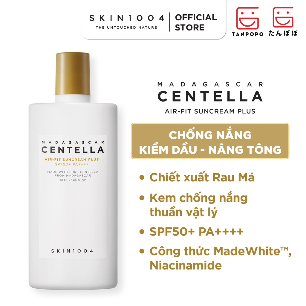 Kem Chống Nắng Nâng Tông Da Chiết Xuất Rau Má Skin1004 SPF50+/PA++++ 50ml