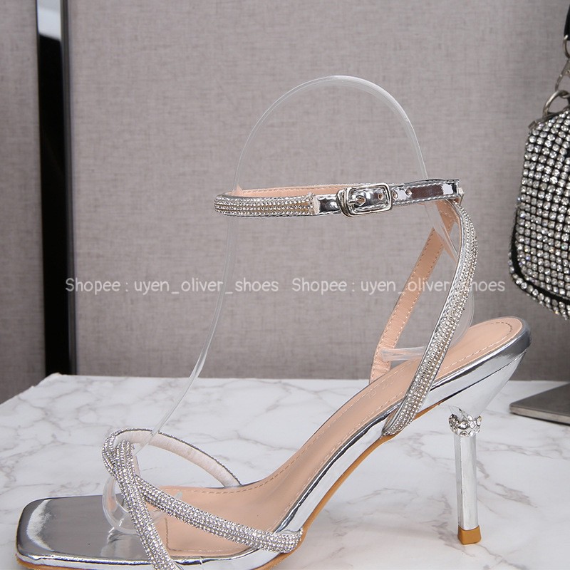 Sandal cao gót quai đá gót ngọc 7p mã M4