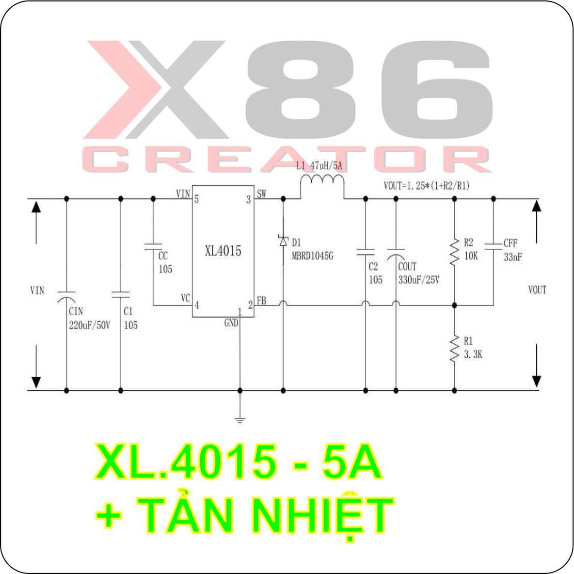MẠCH HẠ ÁP XL4015 5A + TẢN NHIỆT