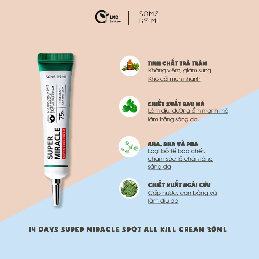Kem chấm mụn Some By Mi 14 days super miracle spot all kill cream 30ml