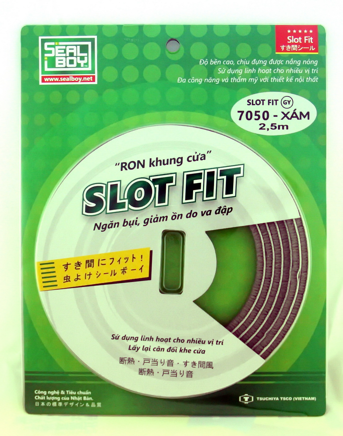 DÁN KHUNG CỬA- RON CỬA SEALBOY - SLOT-FIT 7050 GO/GY NÂU/XÁM