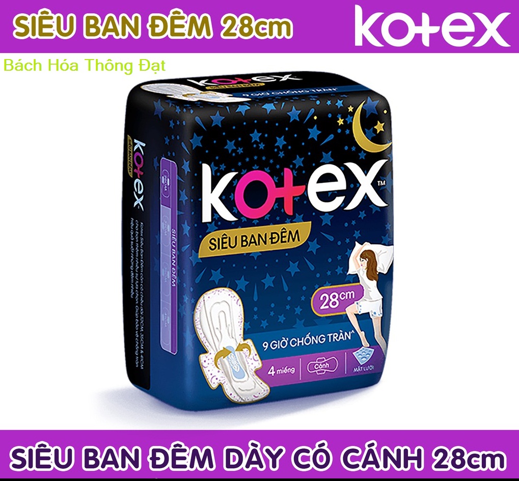 Băng vệ sinh Kotex đêm 28cm gói 4 miếng