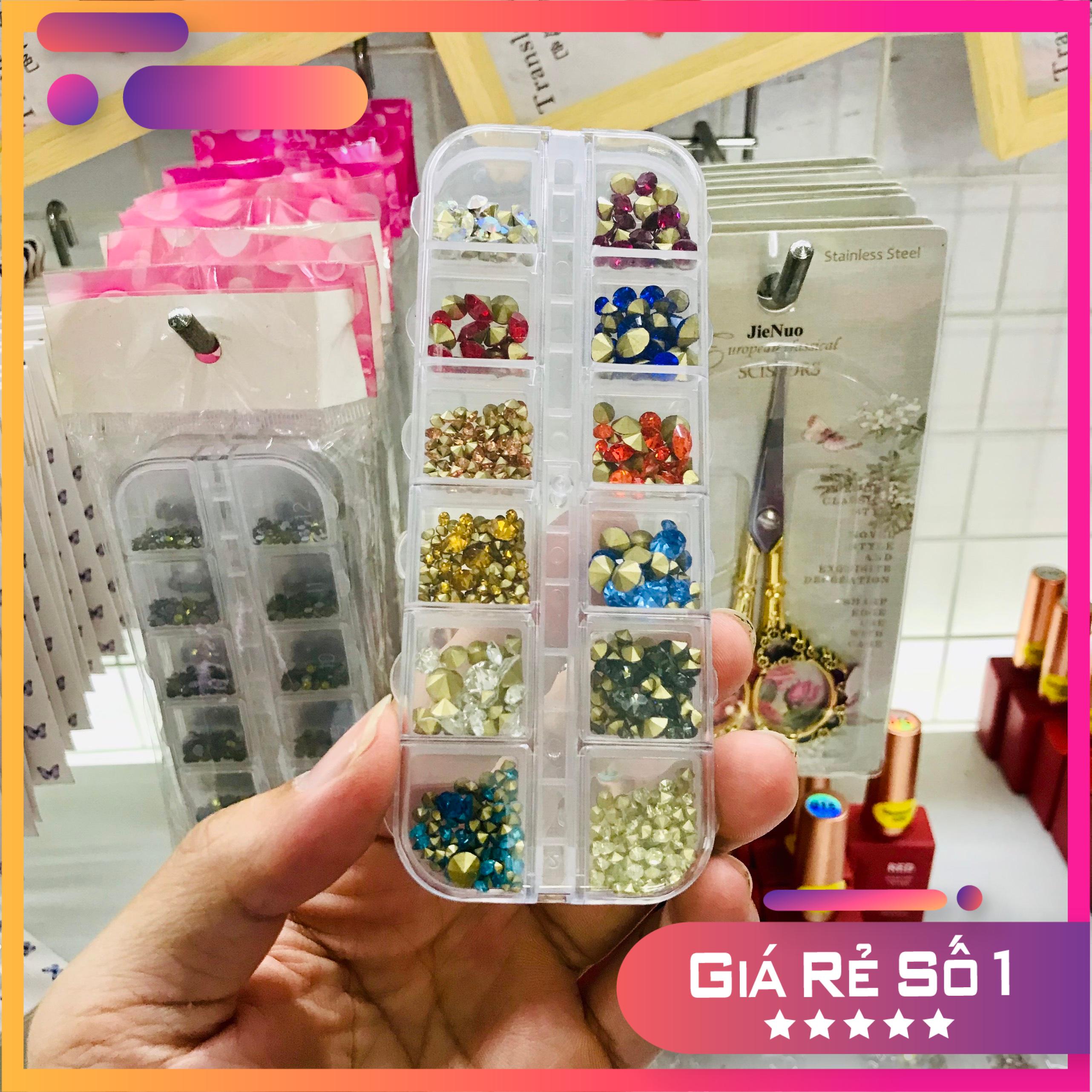 Set đá khối chân nhọn 12 màu siêu sáng