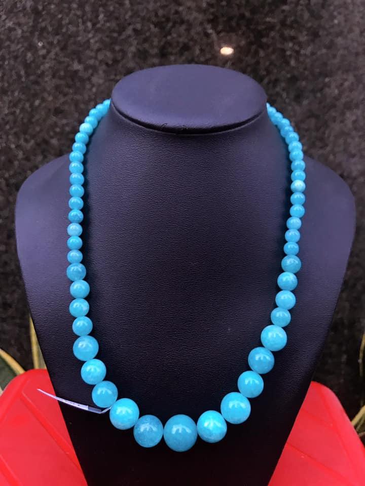 [HCM]VÒNG CỔ ĐÁ AMAZONITE XANH NGỌC THANH KHIẾT