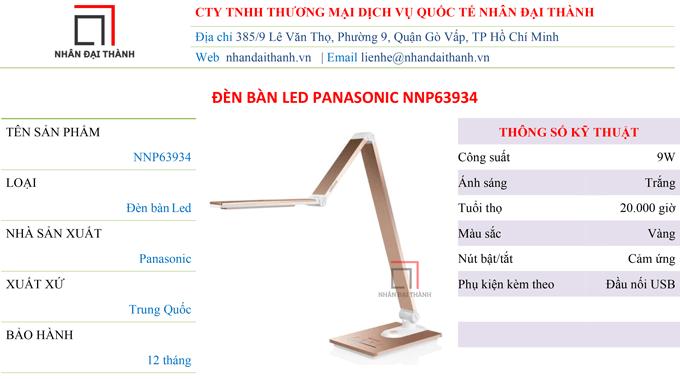 Đèn bàn sạc Led Panasonic NNP63934 - Màu Vàng