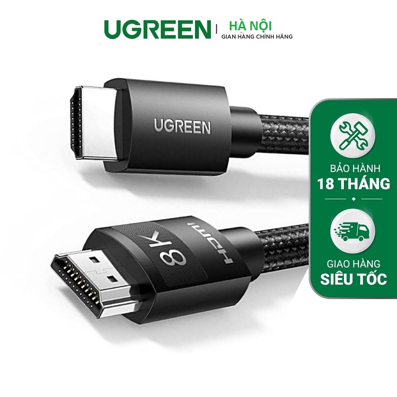 Cáp hdmi 2.1 dài 1m, 1,5m, 2m, 3m, 5m 8k@60hz 48gbps hỗ trợ hdr earc ugreen 40178 cao cấp