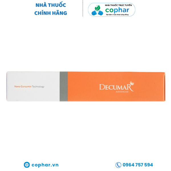 Gel Nano Curcumin Decumar ngừa mụn, mờ thâm sẹo tuýp 20g