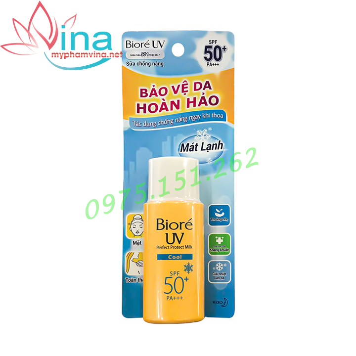 [HCM]SỮA CHỐNG NẮNG BIORE UV PERFECT PROTECT MILK COOL 25ml
