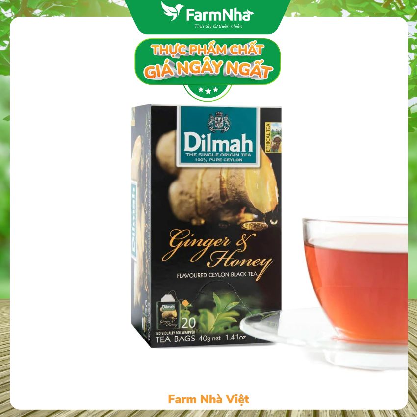 Trà dilmah ginger & honey túi lọc 30g 20 túi x 1.5g - tinh hoa trà sri lanka