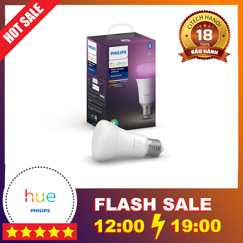 Bóng đèn thông minh đổi màu Philips Hue White and Color Ambiance E27 Tương thích Apple HomeKit, Google Assistant, Amazon
