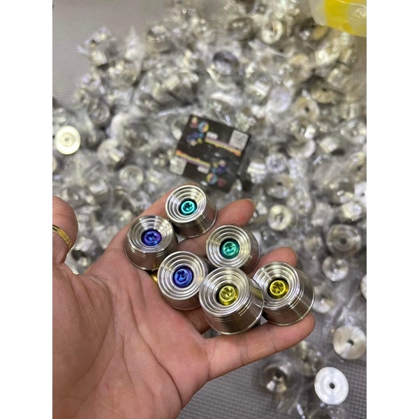 [ Gù xoáy vòng Inox + ốc Titan GR5 ] Cặp Gù Salaya inox xoáy vòng mẫu mới gồm ốc gù titan