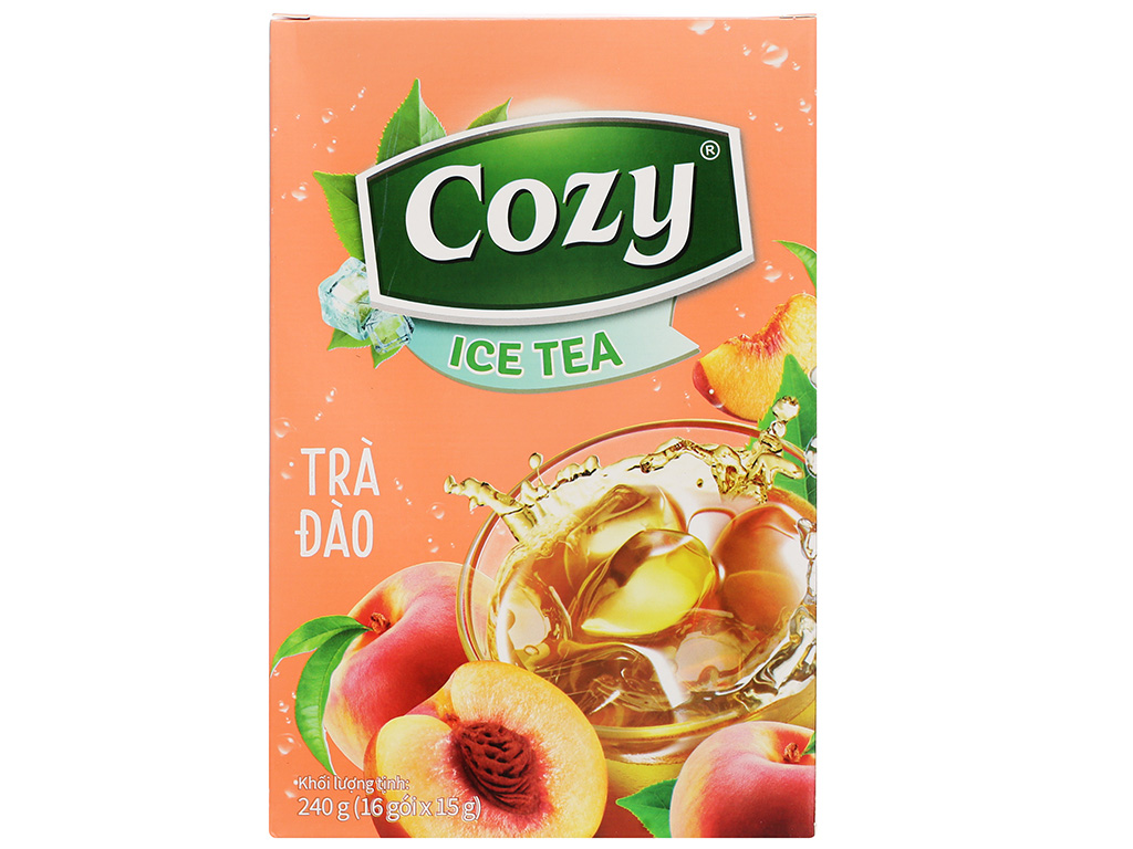 Trà hòa tan Cozy ICETEA ĐÀO (Hộp 240gr/16 gói*15gr)