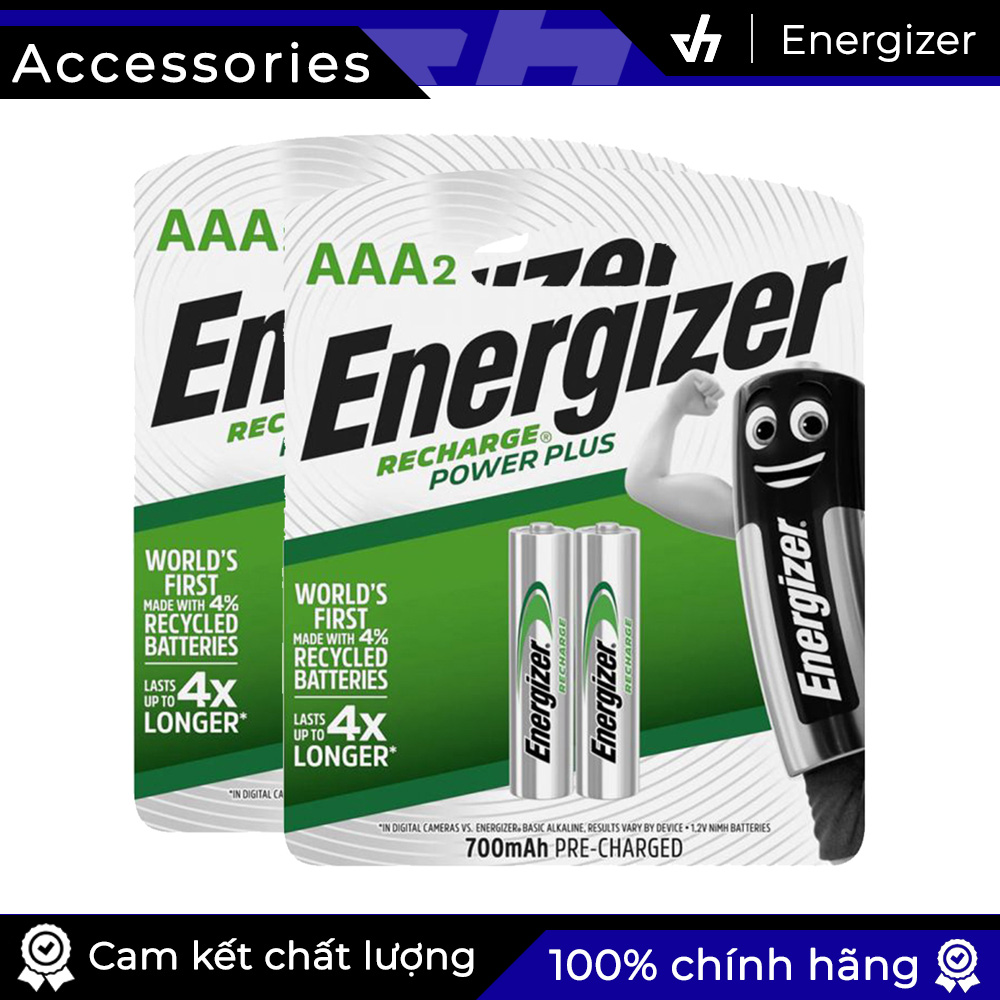 Bộ 4 pin sạc aaa energizer recharge 700mah
