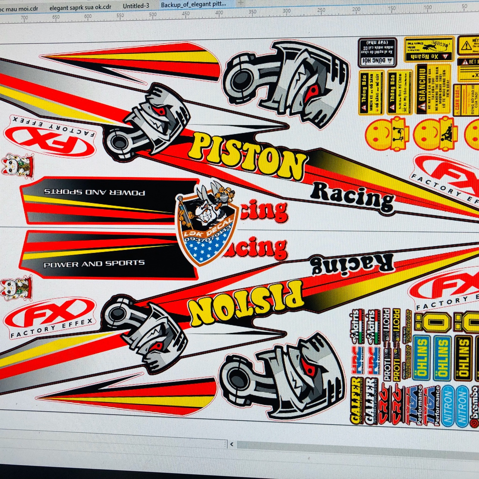 Tem rời elegant pittong đỏ đen