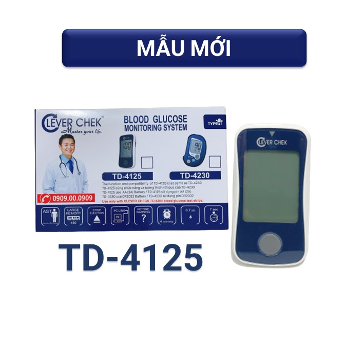 Máy đo đường huyết Clever Chek TD4230 theo dõi tiểu đường tại nhà công nghê Đức