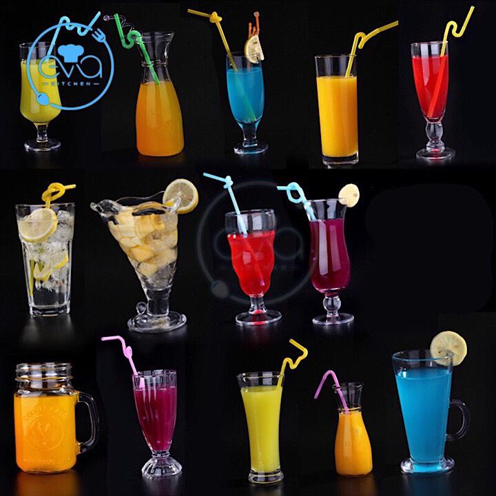 Bộ 6 Ly Thủy Tinh Uống Sinh Tố 340ML BQL017