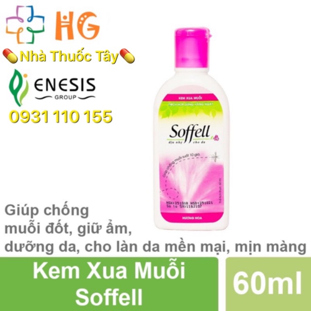 {Chính hãng} Kem xua muỗi Soffell hương Hoa (60ml)