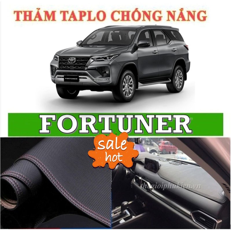 Thảm phủ taplo da xe Toyota Fortuner đời 2016 2019, thảm taplo da vân cacbon-Nhà Buôn Đồ Chơi Xe Hơi