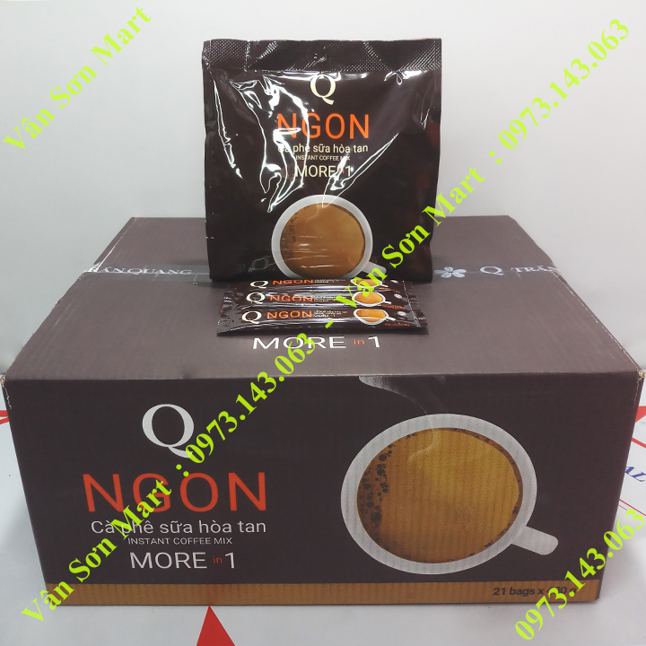 Thùng cà phê sữa Ngon Trần Quang 21 bịch 480g (24 gói dài x 20g)