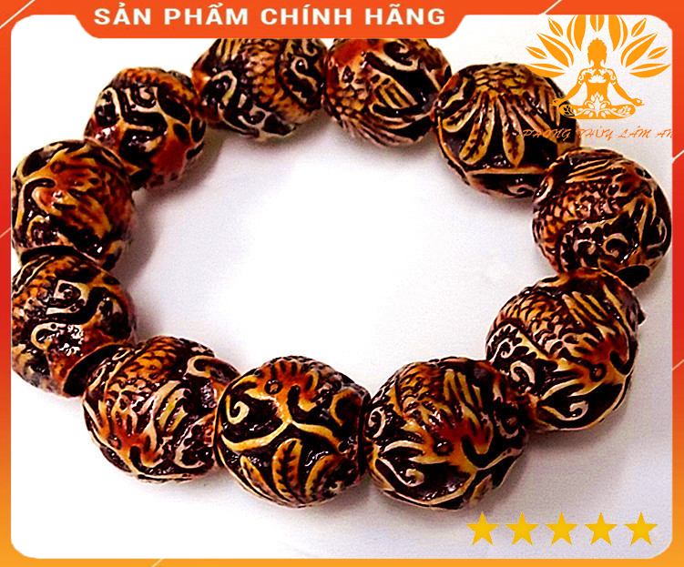 Tibetan Buddha Seeds incense bracelet wooden carved instruction joy dragon embroidery lucky fortune gift with Premium Box