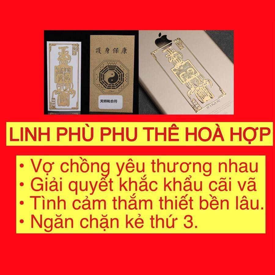 [RẺ HƠN HOÀN .T.I.Ề.N.] Linh phù PHU THÊ HÒA HỢP (HÔN NHÂN HÒA HỢP) dán điện thoại