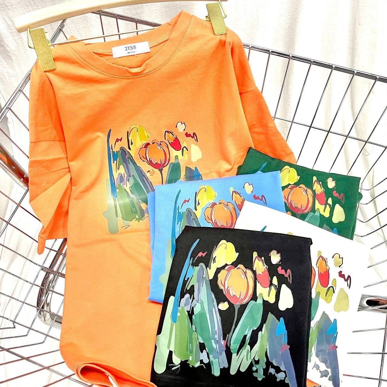 Áo thun coton 3158 khô form rộng freesize thoáng mát .