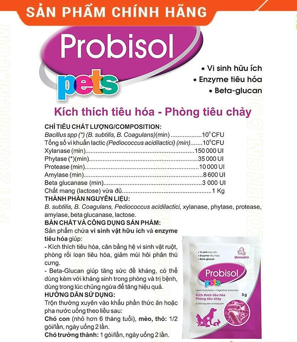 PROBISOL PETS - MEN TIÊU HÓA CHO CHÓ, MÈO