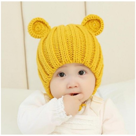 Mũ Len Tai Gấu Cho Bé 6 Tháng - 3 Tuổi