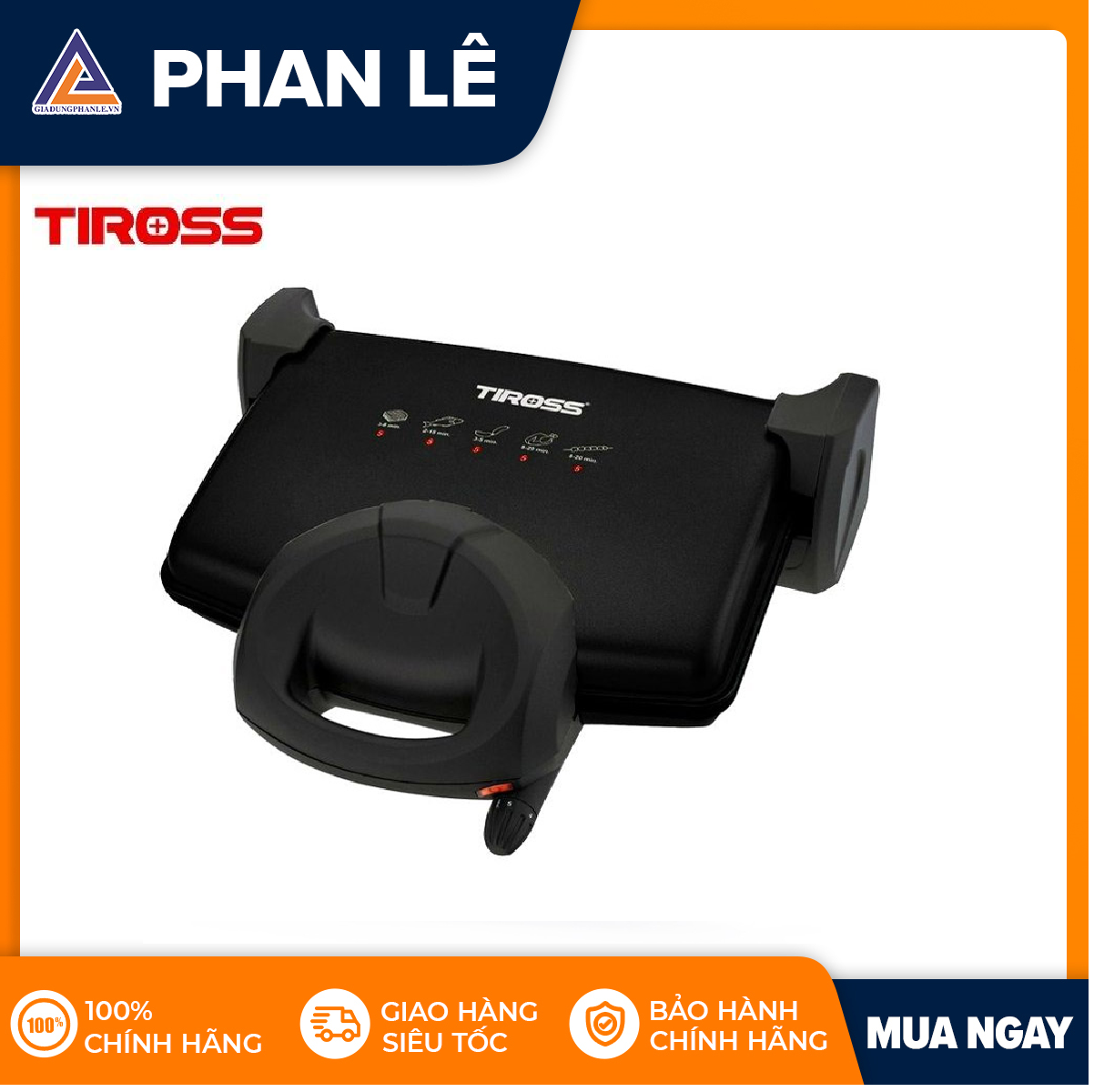 Kẹp nướng điện Tiross TS-9653 (Đỏ)