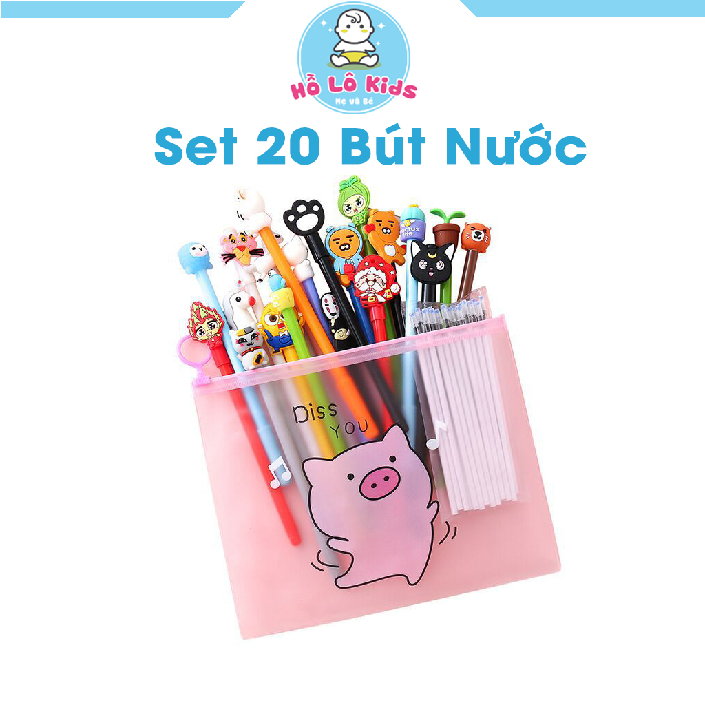 Set 20 Bút Cute Kèm Túi Zip