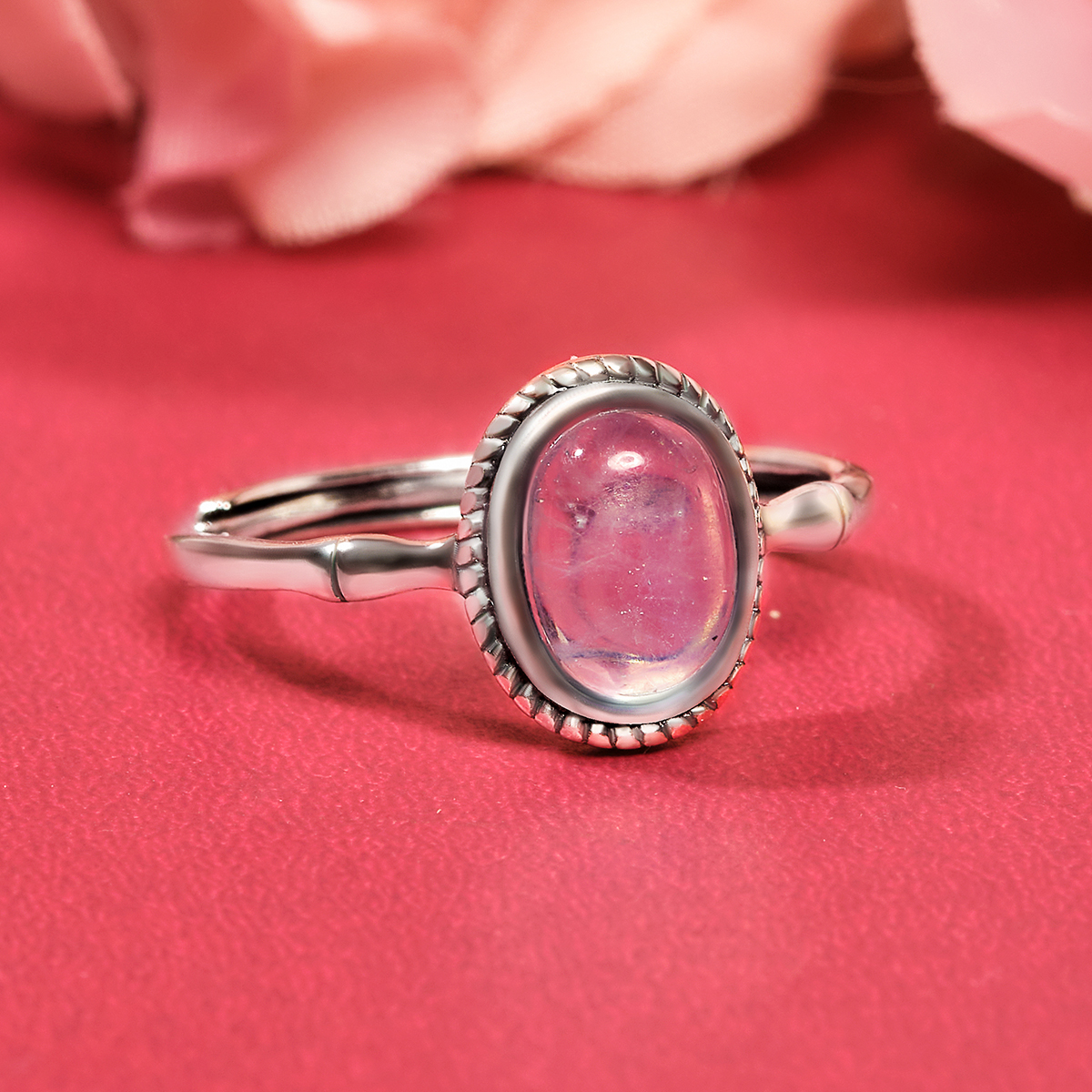 Nhẫn Nữ Bạc 925 Đá Aquamarine Thiên Nhiên