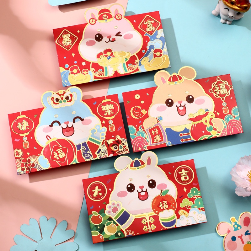 Set of 4 packets đỏ figure rabbit cartoon Chinese for New Year/New Year 2023